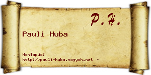 Pauli Huba névjegykártya